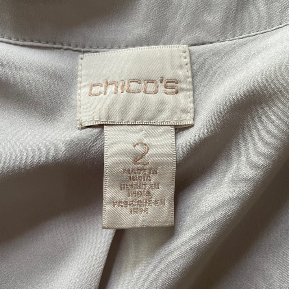 Chico's fully-lined velvety jacket, open front, heavily embroidered, size medium - Picture 5 of 6